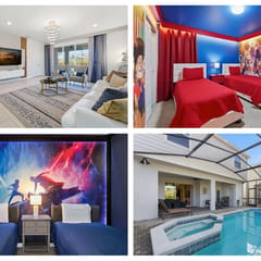 Stylish 6BR Home with Themed Rooms and Pool