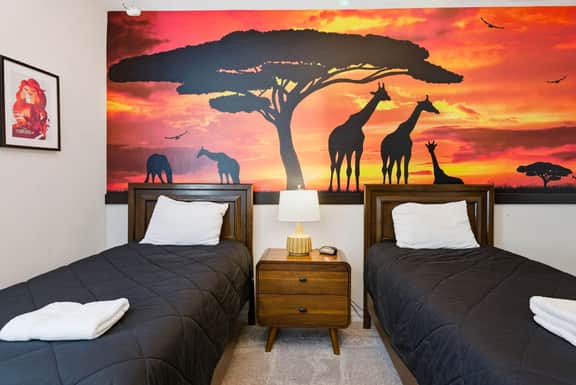 Upscale 9BR Stay with Pool and Themed Rooms