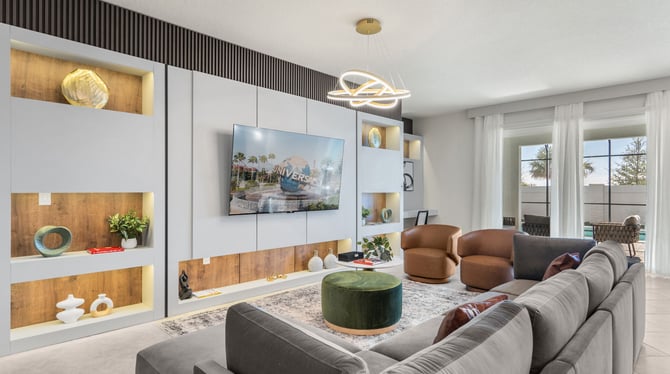 Modern Miami vacation rental living room with city views